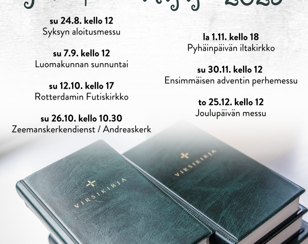 Virsikirjoja pinossa ikkunalaudalla.